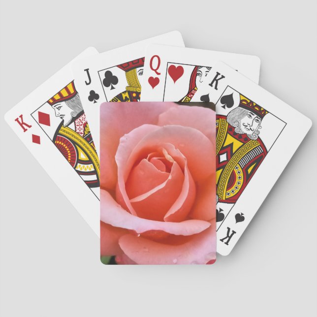 Romantic Rose Botanical Art Print Playing Cards (Back)