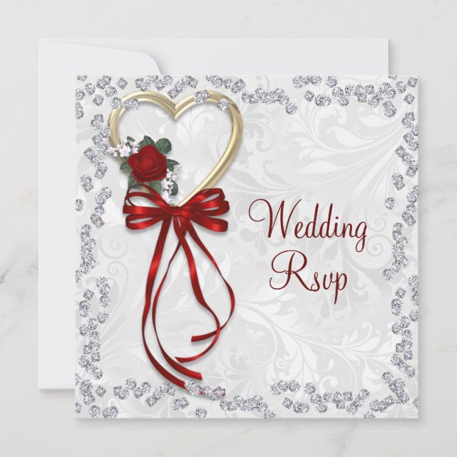 Romantic Rose, Diamonds & Red Ribbon Wedding (Front)