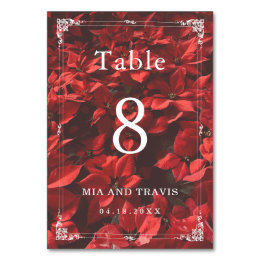 Romantic Rose Floral Elegant Editable Table Number