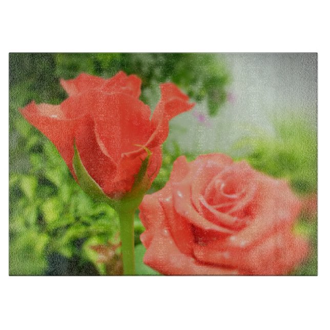 Romantic Rose Flowers Cutting Board (Front)