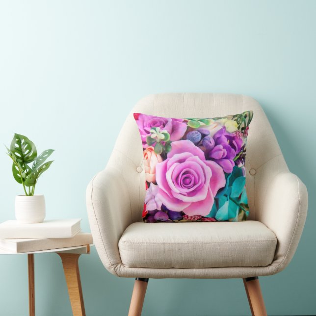 Romantic Rose Flowers Garden Cushion (Chair)