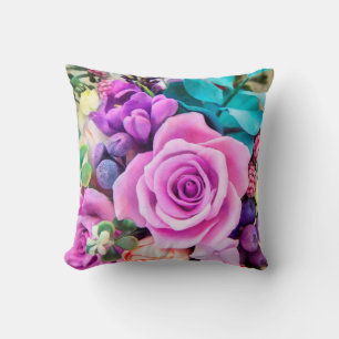 Romantic Rose Flowers Garden Cushion