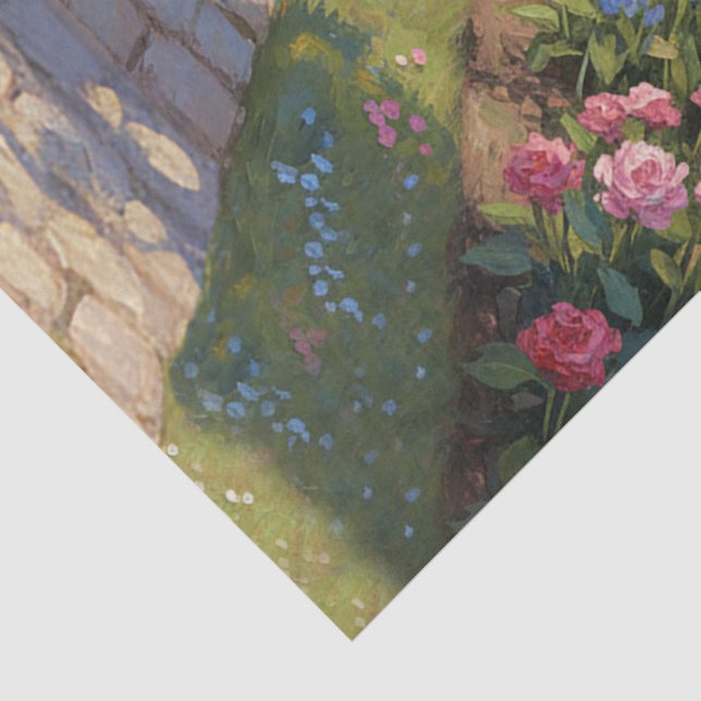 Romantic Rose Garden Arch Decoupage Tissue Paper  (Detail)