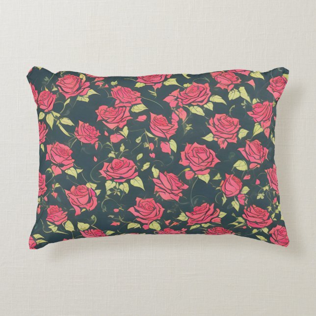 Romantic Rose Garden Decorative Cushion (Front)
