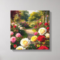 Romantic Rose Garden Path – Cottagecore Wall Art