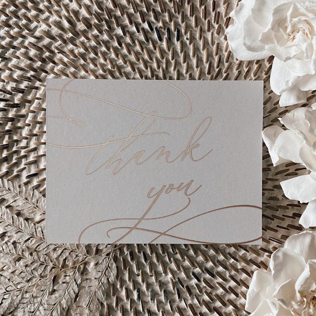 Romantic Rose Gold Foil | Blush Thank You Card (Creator Uploaded)