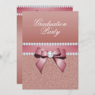 Romantic Rose Gold Graduation Party Invitation