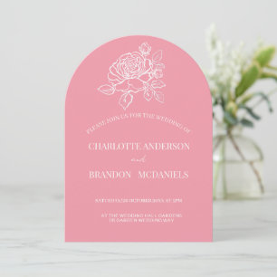 Romantic Rose Minimal Floral Wedding Invitation