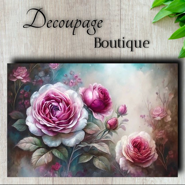 Romantic Rose Mist Decoupage Tissue Paper (Romantic Rose Mist Decoupage Tissue Paper)