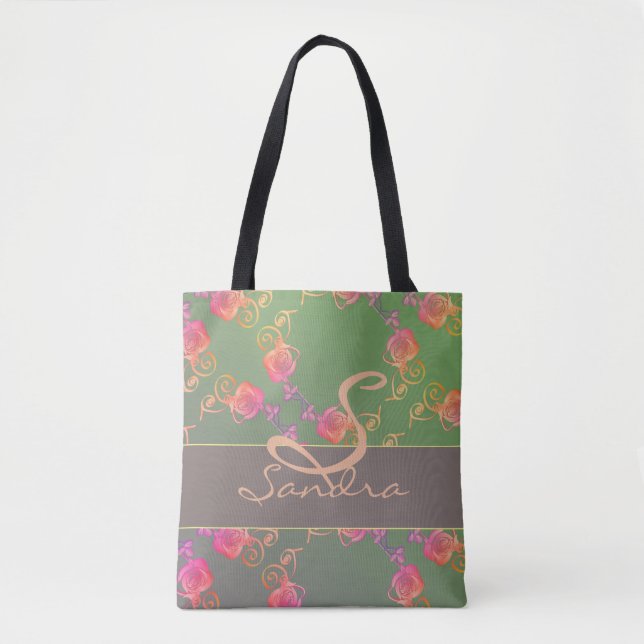 Romantic Rose Monogram Tote (Front)