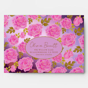 Romantic Rose Pattern Envelope