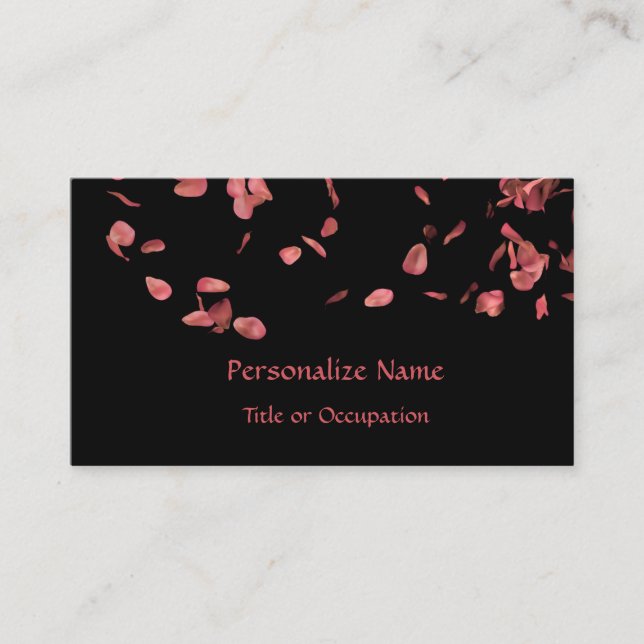 Romantic Rose Petals Business Card (Front)