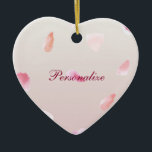 Romantic Rose Petals Ceramic Tree Decoration<br><div class="desc">Romantic Rose Petals pink peach watercolor floral</div>