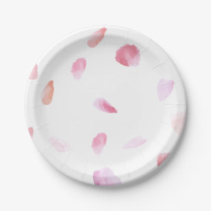 Romantic Rose Petals Paper Plate