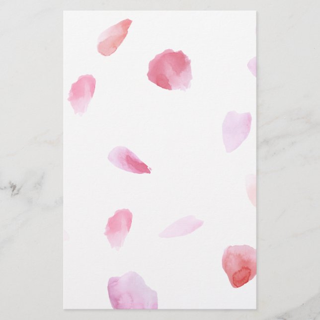 Romantic Rose Petals Stationery (Front)