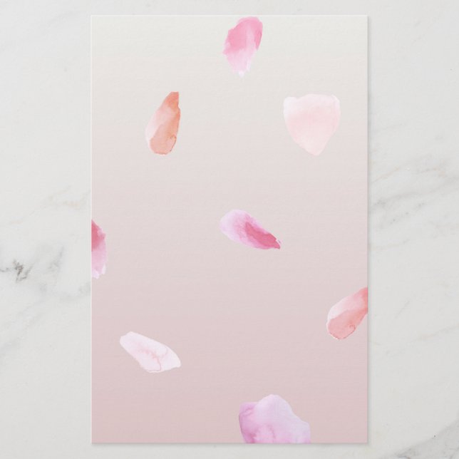 Romantic Rose Petals Stationery (Front)
