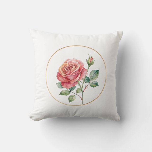 Romantic Rose Small Pillow Accent Pillow (Front)