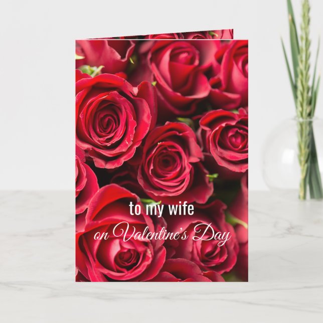 Romantic Rose Valentine's Day card for wife (Front)