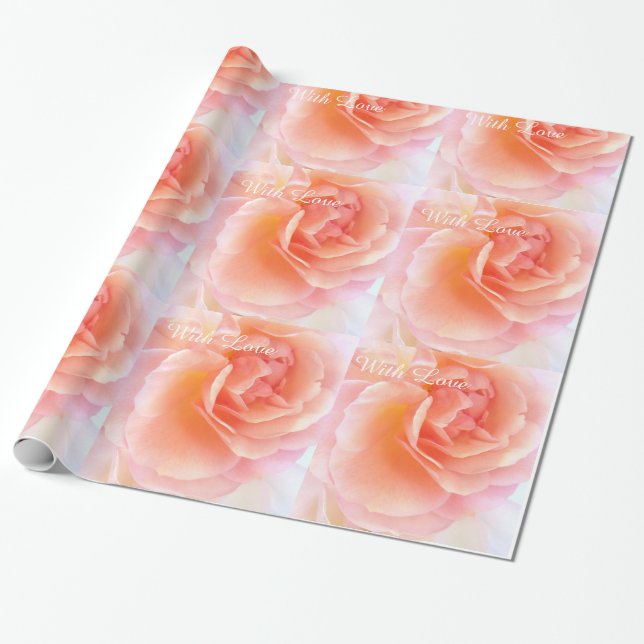 Romantic Rose with love Wrapping Paper (Unrolled)
