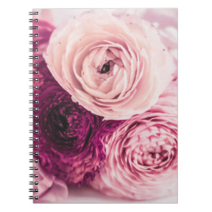 Romantic roses bouquet: vintage branding. notebook