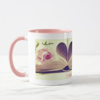 romantic roses dream and reading pink mug