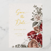 Romantic Roses & Eucalyptus Save the Date