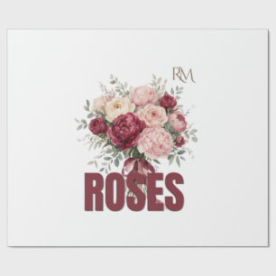 Romantic Roses Floral Bouquet Elegant Flower Desig Wrapping Paper