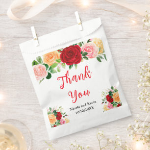 Romantic Roses Floral Wedding Favour Bags