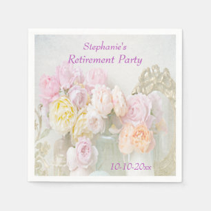 Romantic Roses in Jars Retirement Napkin