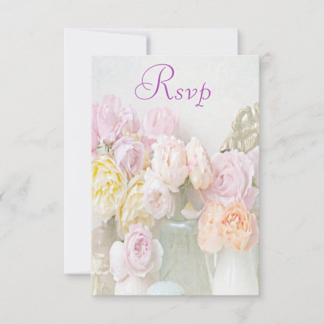 Romantic Roses in Jars Rsvp Card (Front)