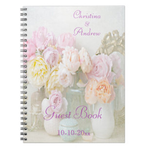 Romantic Roses in Jars Wedding Guest Book