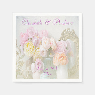 Romantic Roses in Jars Wedding Napkins
