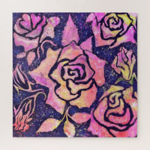 Romantic Roses Jigsaw Puzzle - Painting Art