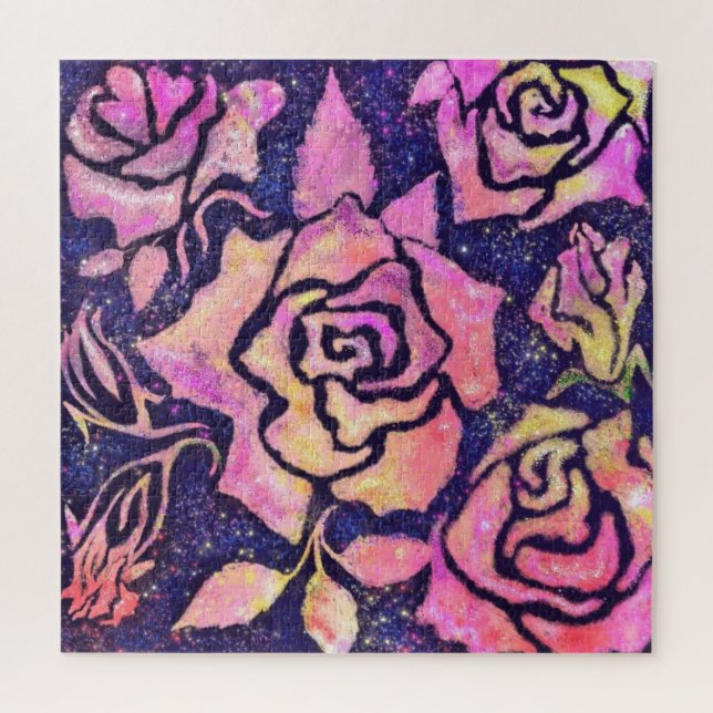 Romantic Roses Jigsaw Puzzle - Painting Art (Vertical)