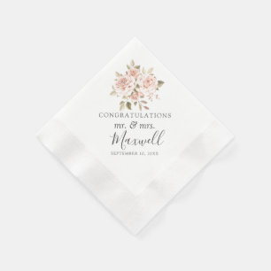 Romantic Roses Shabby Chic Cottage Farm Wedding Napkin