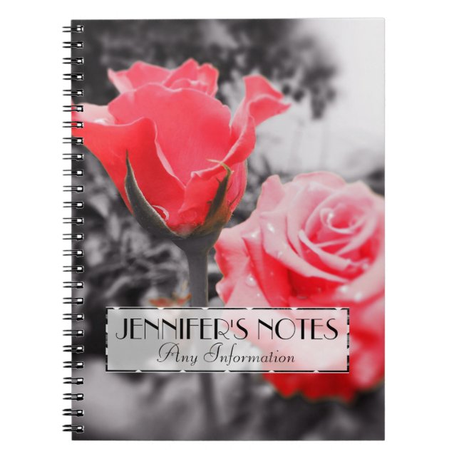 Romantic Roses Spiral Notebook (Front)