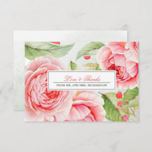 Romantic Roses Thank You Wedding Card