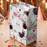 Romantic Roses Watercolor Botanical 60th Birthday Medium Gift Bag<br><div class="desc">Beautiful watercolor roses botanical pattern covers this feminine floral birthday gift bag. Shown here for celebrating a 60th birthday, the text template may be edited for any age and name. Colours include pale blush pink, deep burgundy red and plum mixed with ethereal greenery. This design is a part of a...</div>