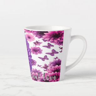 Romantic Rosy Floral Latte Mug