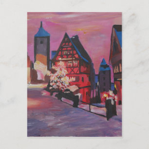 Romantic Rothenburg Tauber Germany in winter Postcard