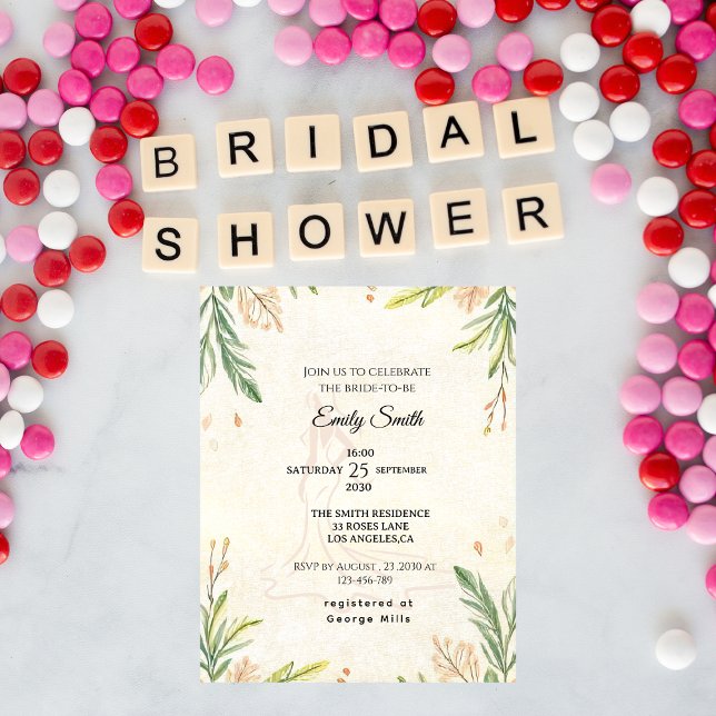 Romantic Rustic Botanical Greenery  Bridal Shower  Invitation (Creator Uploaded)