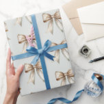 Romantic Rustic Green White Gold Bow Wedding Wrapping Paper<br><div class="desc">Romantic Rustic Green White Gold Bow Wedding</div>