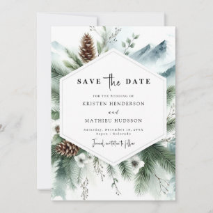 Romantic Rustic Mountain Wedding Save The Date
