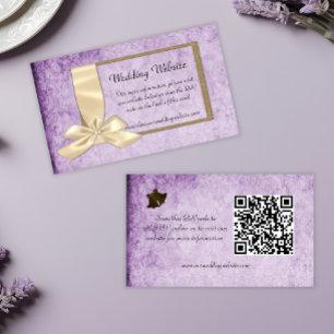 Romantic Rustic Violet Wedding Website Enclosure Card