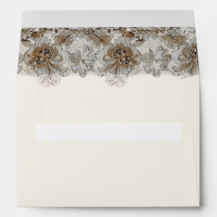 Romantic Rustic Western Country Leather and Lace Envelope
