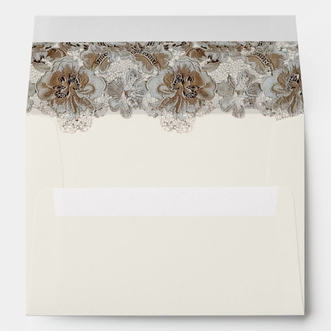Romantic Rustic Western Country Leather and Lace Envelope (Back (Bottom))
