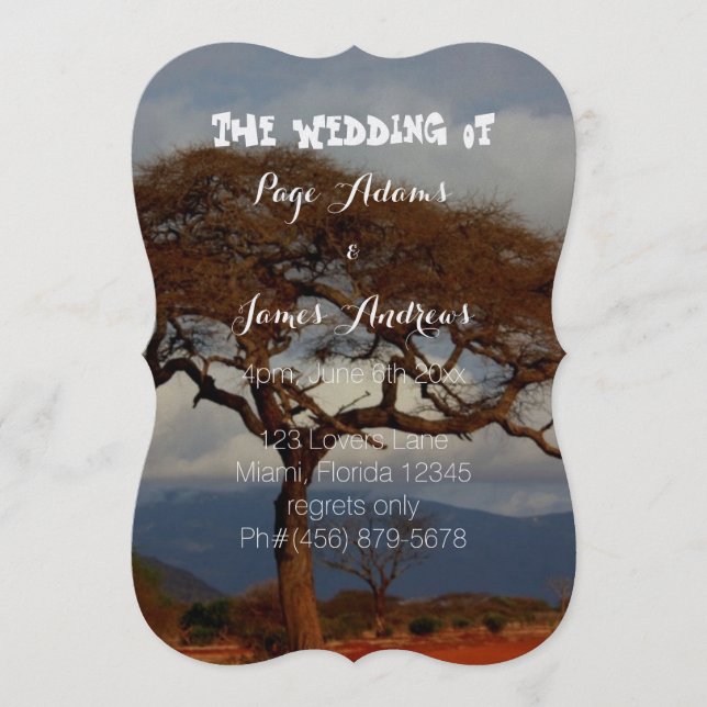 Romantic Safari Africa Bridal Wedding Programs Programme (Front)