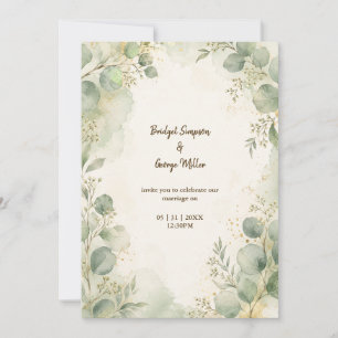 Romantic Sage Eucalyptus Wedding Botanicals Invitation