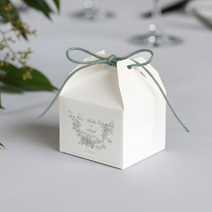 Romantic Sage Floral Wreath w/Lovebirds Wedding Square Sticker