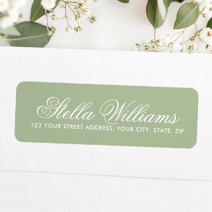 Romantic sage green calligraphy script
